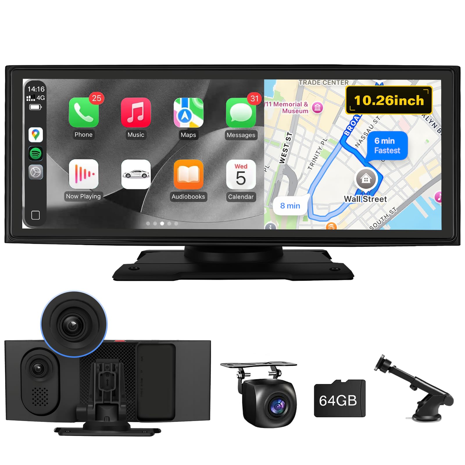 Amazon.com: Stihoze 10.26'' Wireless CarPlay Screen for Car with